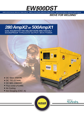 トレーラー型 ディーゼル溶接機発電機 EW500DST 1500/1800rpm 速さ